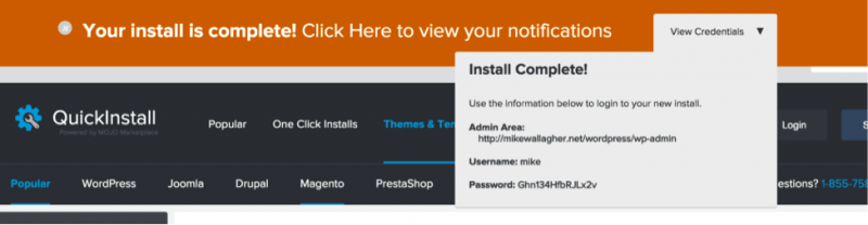WordPress install