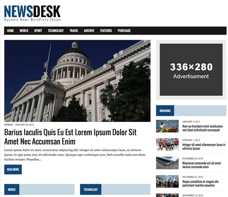 MH Newsdesk WordPress theme