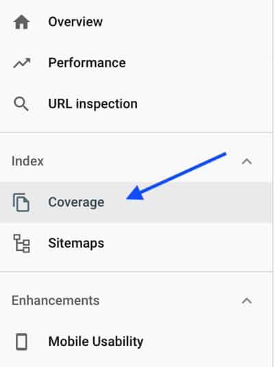 Go to coverage in Search Console