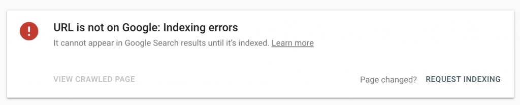 URL is not on Google search console
