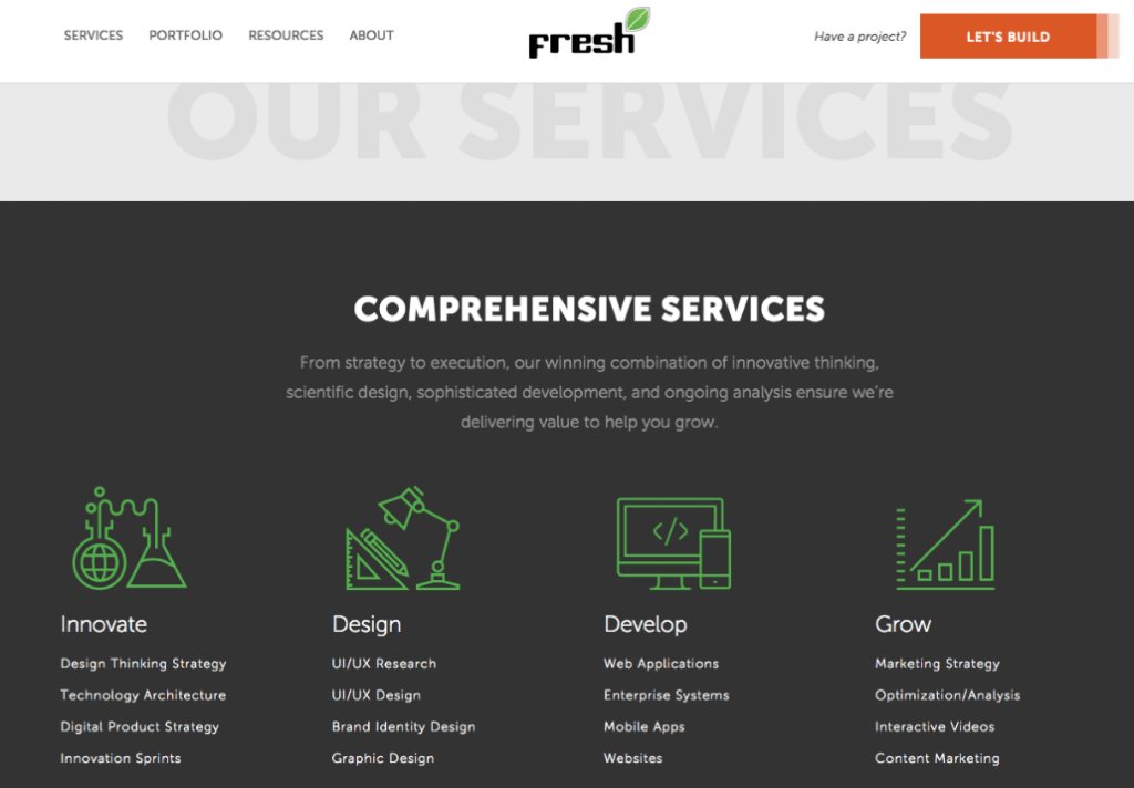 services page example