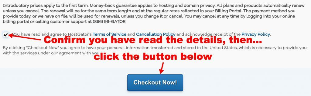 HostGator checkout