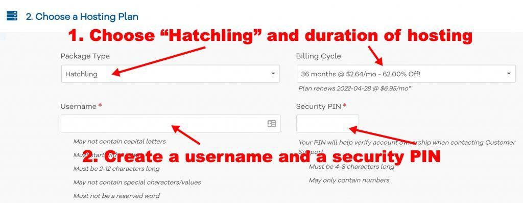 HostGator signup step 2