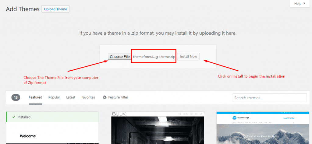 How to upload a WordPress theme