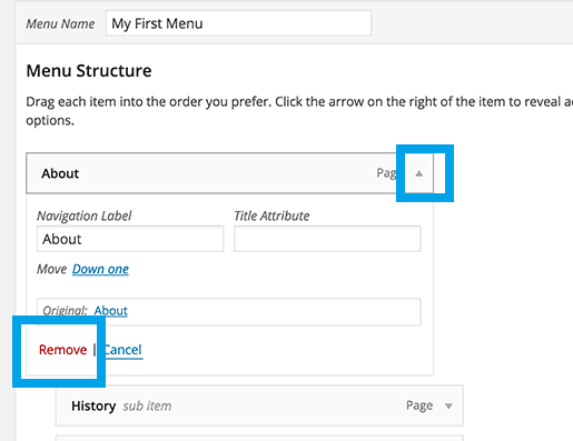 removing-a-link-from-your-menus