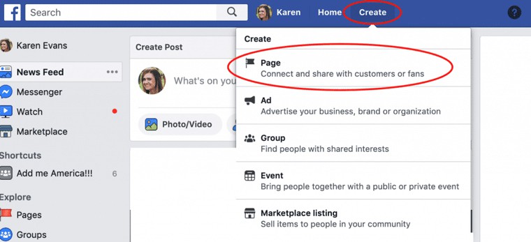 facebook page personal blog