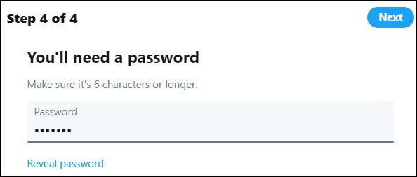 Twitter password