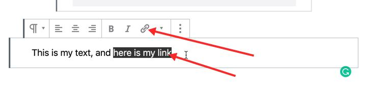 How to add a link in a WordPress blog post