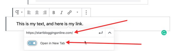 Make links open in new tab