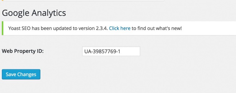Google Analytics blog tracking ID