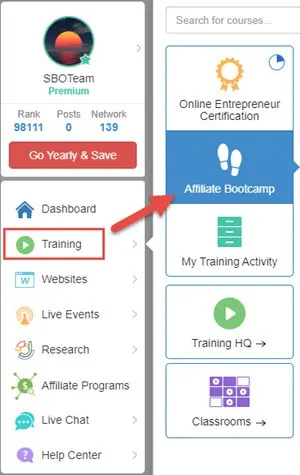 Wealthy Affiliate affiliate bootcamp program