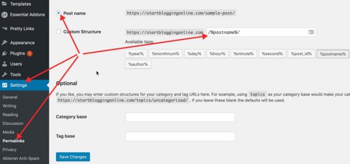 how-to-change-permalink-in-wordpress-blog